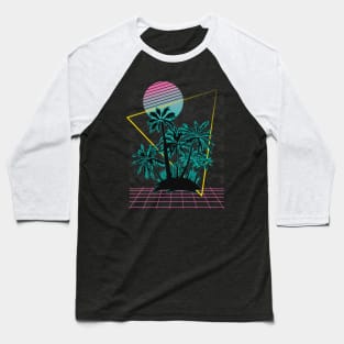 Summer Palm Vaporwave Vintage Art Baseball T-Shirt